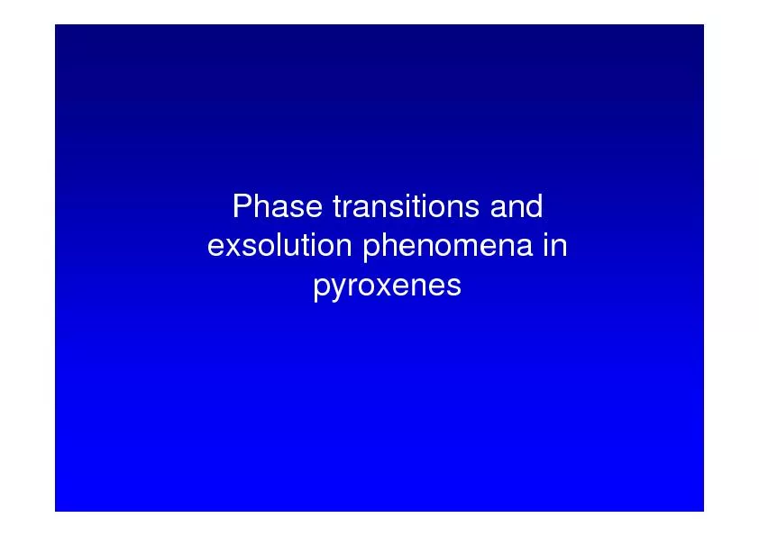 Phase transitions andexsolution phenomena in pyroxenes