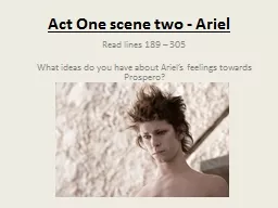 Act One scene two - Ariel