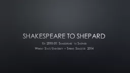 Shakespeare TO Shepard