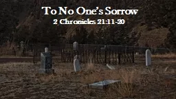 To No One’s Sorrow