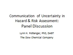 Communication of Uncertainty in Hazard & Risk Assessmen