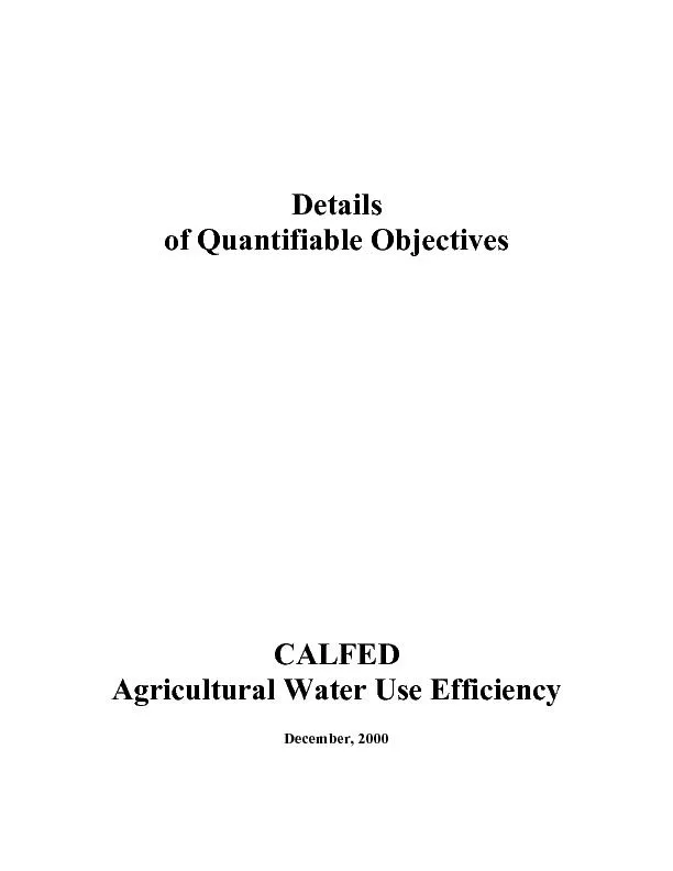 CALFED Agricultural Water Use Efficiency