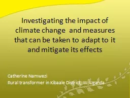 Investigating the impact of climate change  and measures th