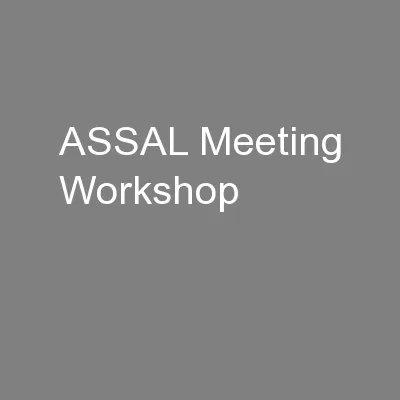 ASSAL Meeting Workshop