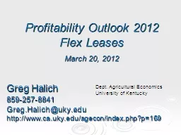 Profitability Outlook 2012