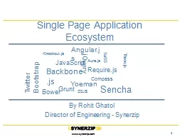 Single Page Application Ecosystem