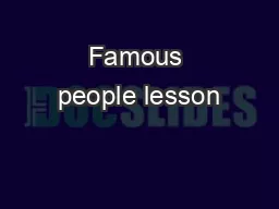 Famous people lesson