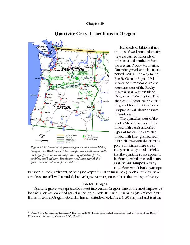 Chapter 19Quartzite Gravel Locations in OregonHundreds of billions if