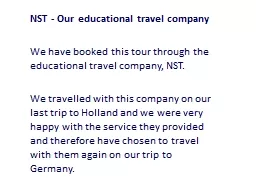 NST - Our educational travel company