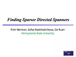 1 Finding Sparser Directed Spanners