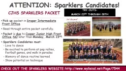 ATTENTION: Sparklers Candidates!