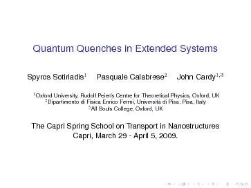 QuantumQuenchesinExtendedSystems