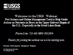 Welcome to the USGS Webinar: