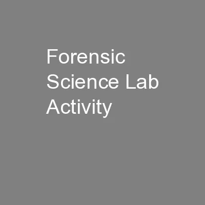 Forensic Science Lab Activity