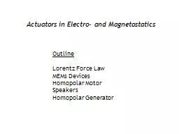 Actuators in Electro- and