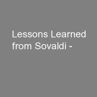 Lessons Learned from Sovaldi -