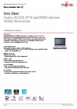Data sheet fujitsucelsius h710 progreen selection mobile workstation