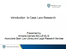 Introduction to Case Law Research