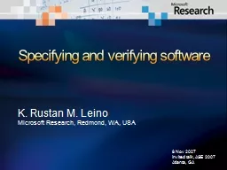 Specifying and verifying software