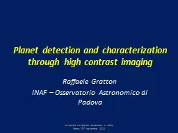 Planet detection and characterization through high