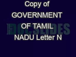 Copy of GOVERNMENT OF TAMIL NADU Letter N