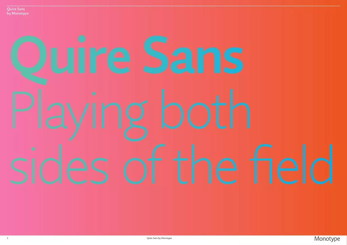 Quire Sans by Monotype