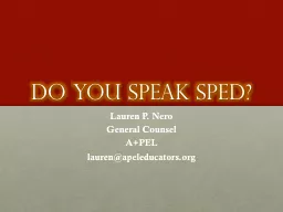 Do you speak sped?