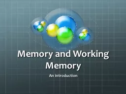 Memory and Working Memory