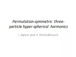 Permutation-symmetric three-particle hyper-spherical harmon