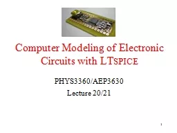 Computer Modeling of Electronic Circuits with LT