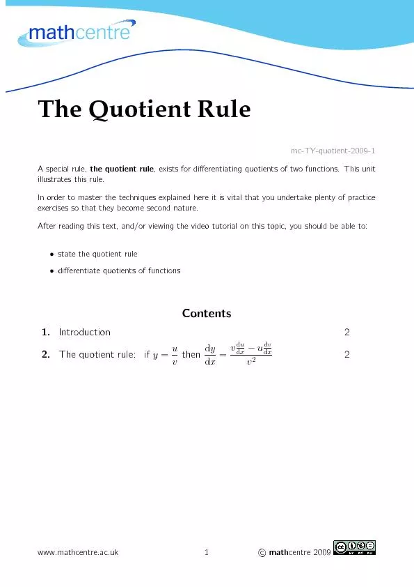 TheQuotientRule