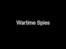 Wartime Spies