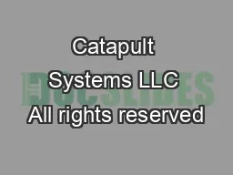 Catapult Systems LLC All rights reserved