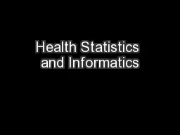 Health Statistics and Informatics