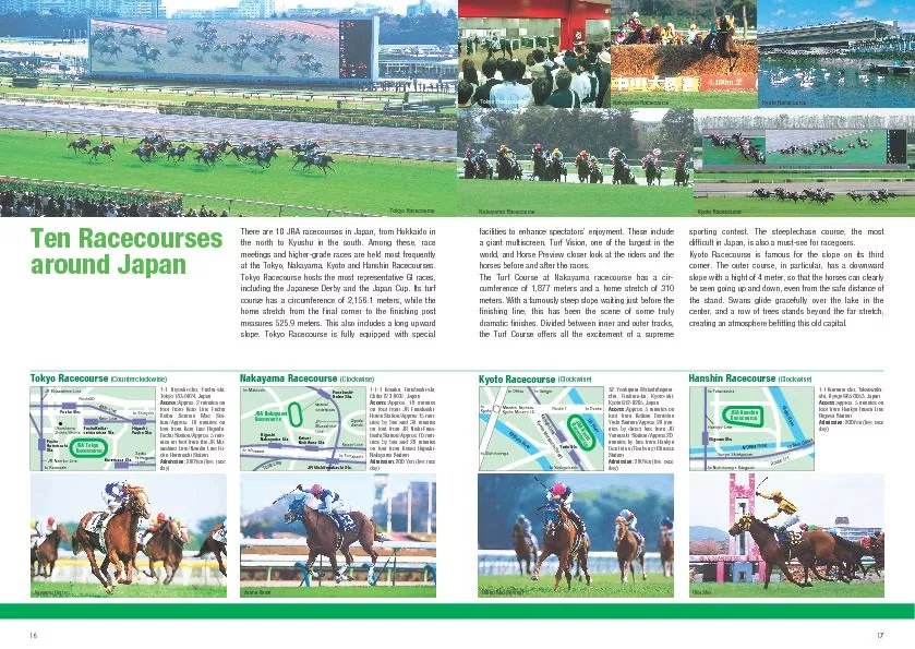 1617There are 10 JRA racecourses in Japan, from Hokkaido in the north