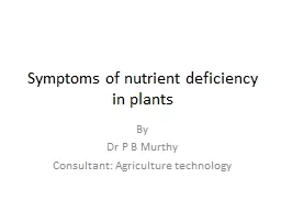Symptoms of nutrient deficiency in plants