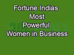 Fortune Indias  Most Powerful Women in Business