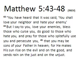 Matthew 5:43-