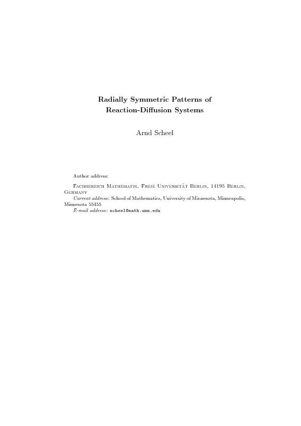 RadiallySymmetricPatternsofReaction-DiusionSystemsArndScheelAuthoradd