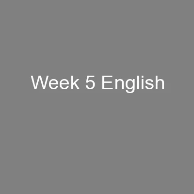 Week 5 English