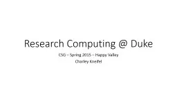Research Computing @ Duke