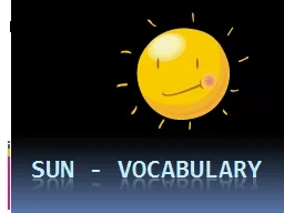 Sun - Vocabulary