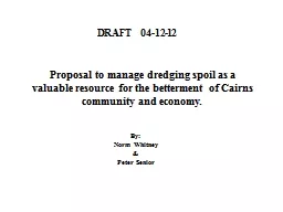 Proposal to manage dredging spoil as a valuable resource fo