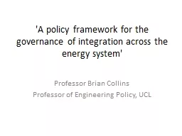 'A policy framework for the governance of integration acros