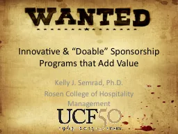 Innovative & “Doable” Sponsorship Programs that Add