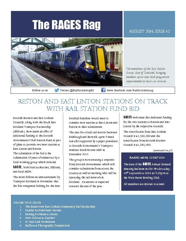 ScotRail franchise holder takes on the station in April 2015, but it i