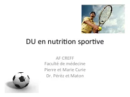 DU en nutrition sportive