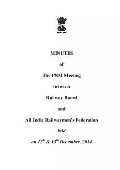 MINUTES  of  The PNM Meeting  between  Railway Board  and  All Indi