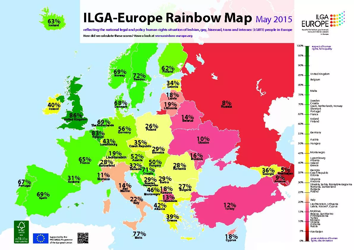 ILGA-Europe Rainbow MapMay 2015