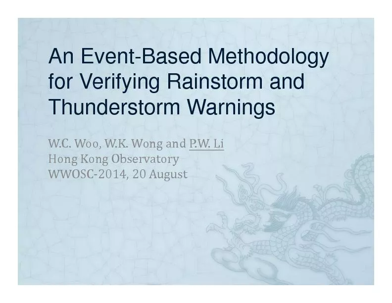 for Verifying Rainstorm and Thunderstorm Warnings.C.	